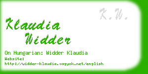 klaudia widder business card